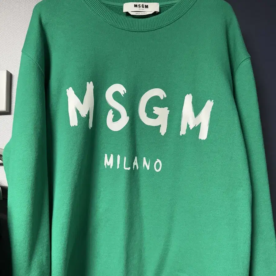 MSGM 로고 맨투맨 그린 L