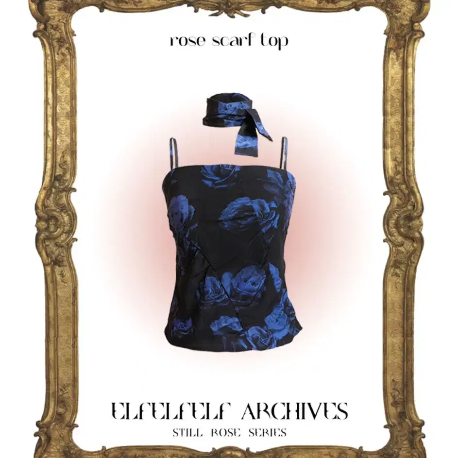 [elfelfelfe archives] ROSE SCARF TOP-blu