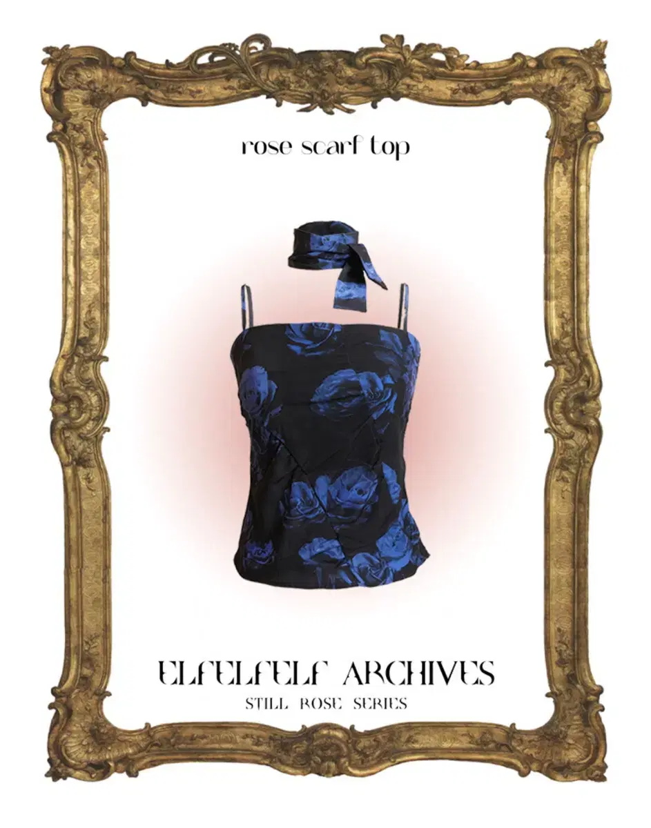 [elfelfelfe archives] ROSE SCARF TOP-blu