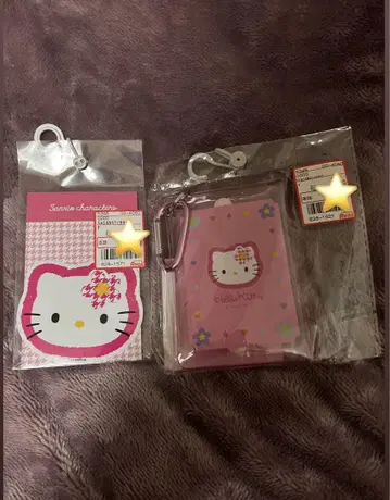 [당일 발송] 키티카라비너가 달린 클리어 파우치 스티커