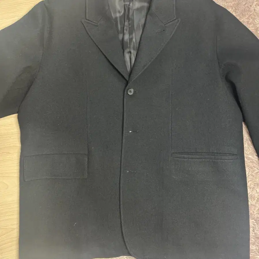 YOUTH Wool Cotton Peaked Lapel Jacket L