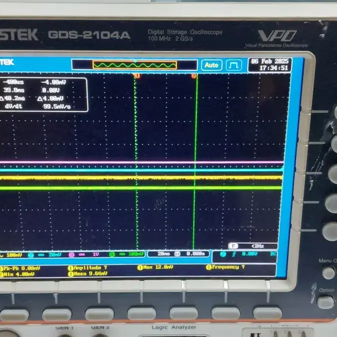 GwINSTEK GDS-2104A 디지털 오실로스코프 100MHz