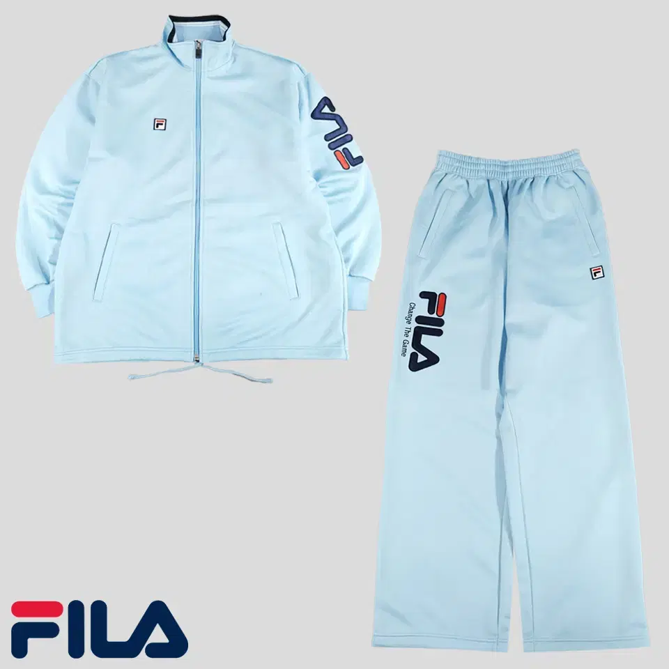 FILA 필라 휠라 90s 스카이블루 하늘색 빅로고 올드스쿨 트랙탑 집업