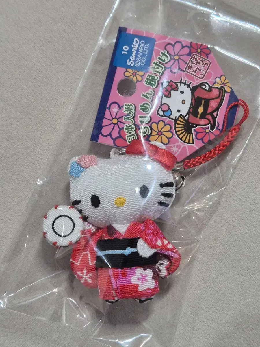 Sanrio Hello Kitty Strap Chirimen Kimono Sogo Red