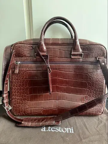 아테스토니 테스토니 크로커다일 브리프 케이스 숄더 케이스 포함
