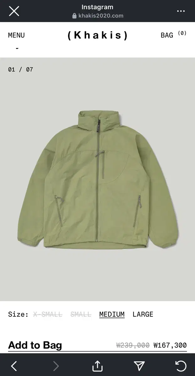 카키스 khakis nylon mil jacket m