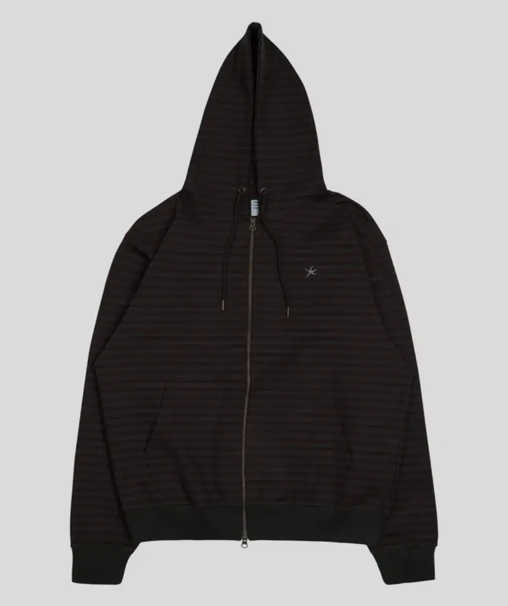 TCM stripe hooded zip-up (charcoal/burgu