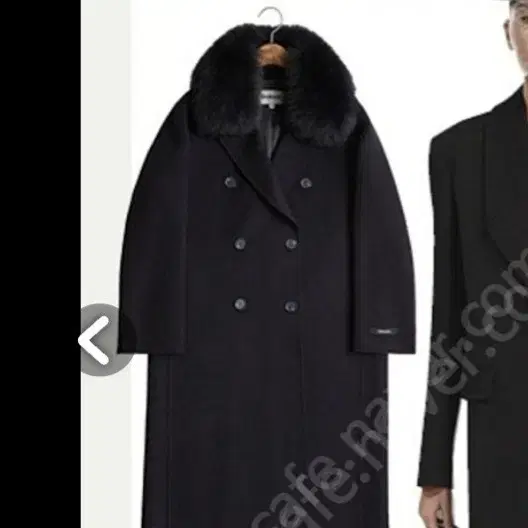 (Negotiable) Chalayan Chalayan Wool 100 Real Fox Long Coat Navy