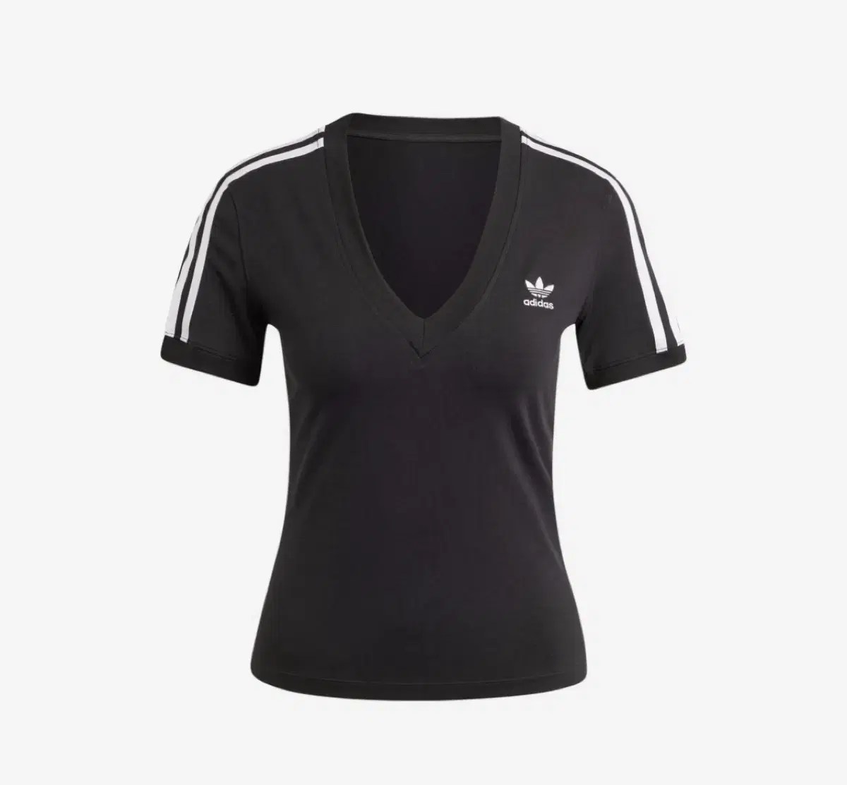 Adidas 3S V-Neck Three-Stripe Slim T-Shirt Short Sleeve XS