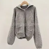 [Sale/Bubble Snow Knit Cardigan] 7468. Gray Beige