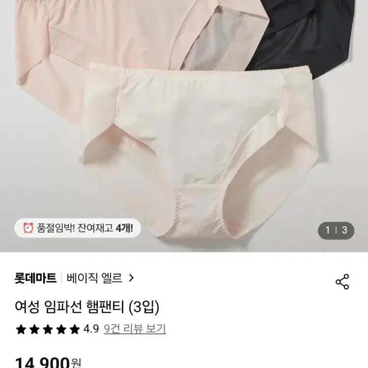 [새상품/정품] 베이직엘르 햄라인 팬티 6개 일괄