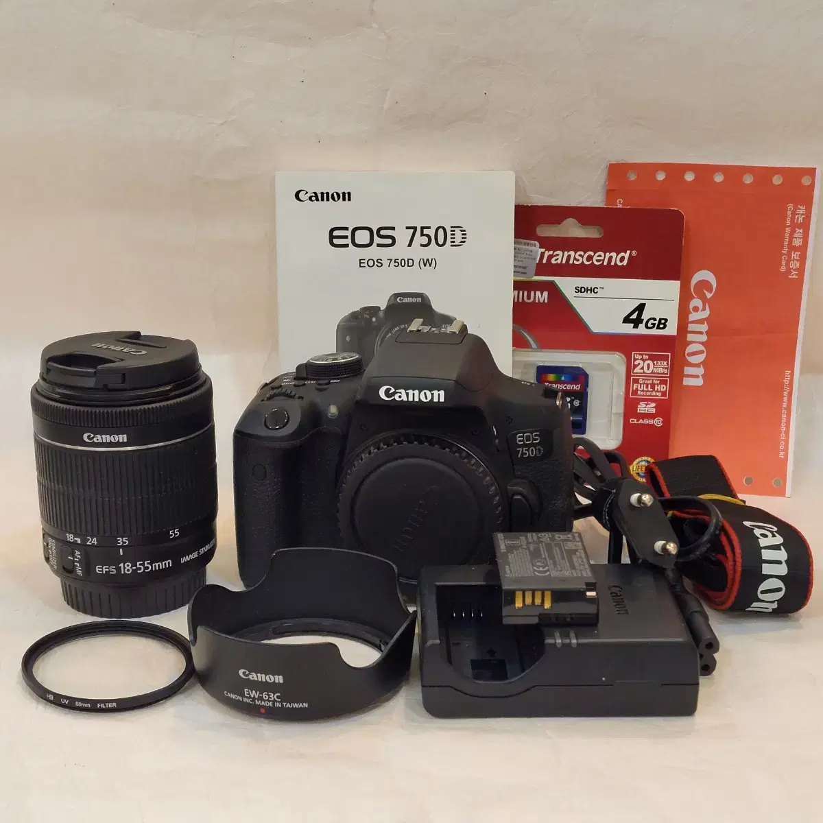 [중고]캐논 정품 EOS 750D 18-55 반들 STM