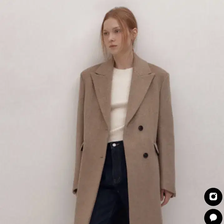 아바몰리 PEAKED SEMI DOUBLE COAT (BEIGE)