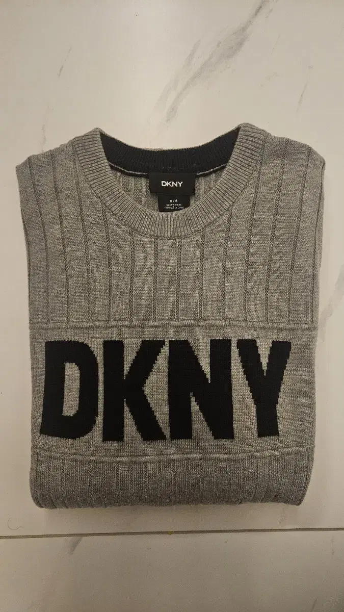 DKNY 로고 울 혼방니트 M