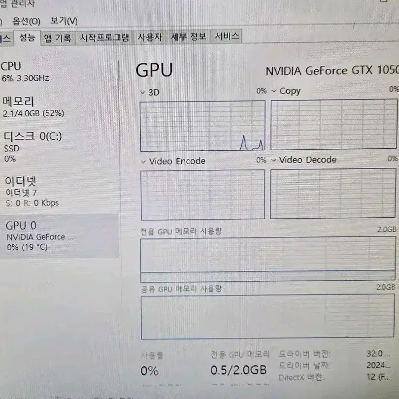 PC부품 그래픽카드 GTX 1050 2G