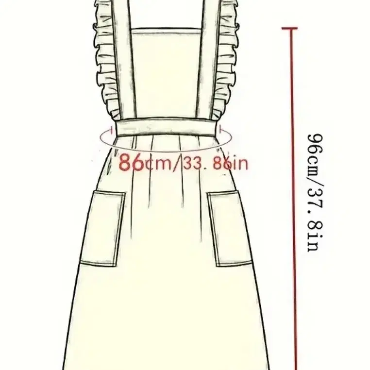 짙은 회색 프릴  앞치마  면100%