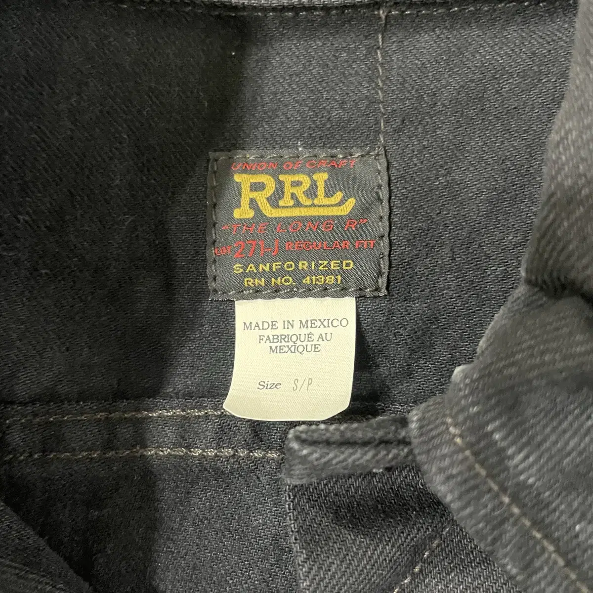 [S] RRL lot271 worn in black (새상품)