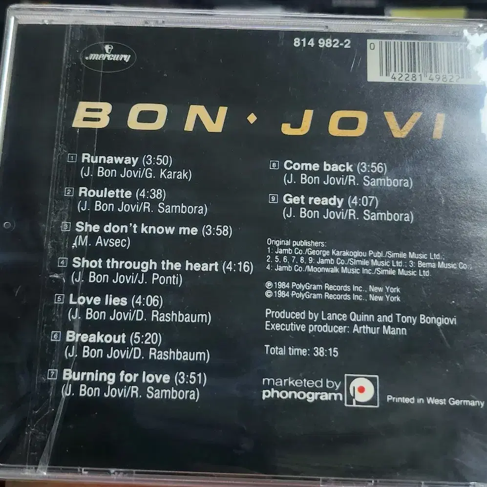 BON JOVI 1TH 수입반 CD