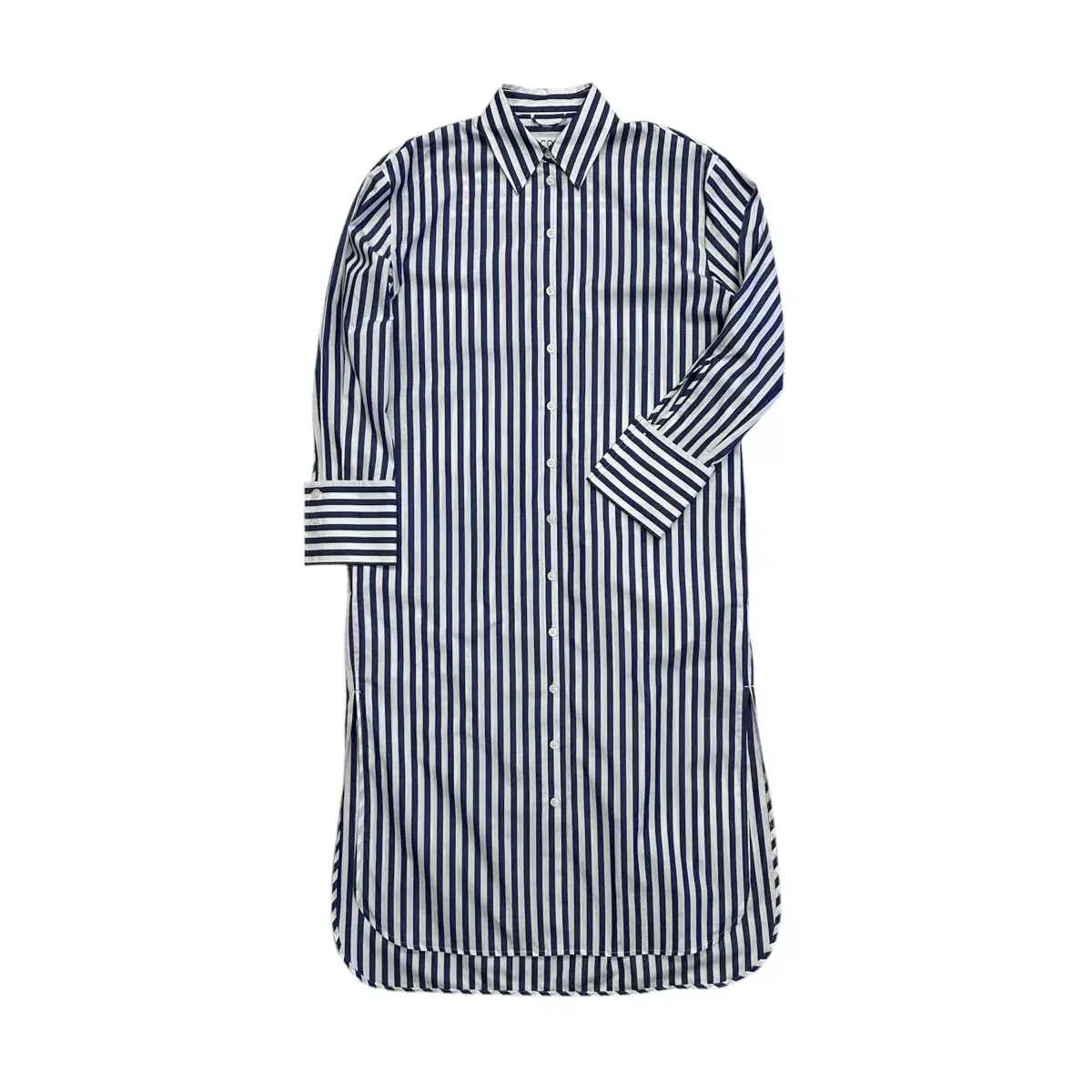 Course Belt Midi Striped Shirt Dress