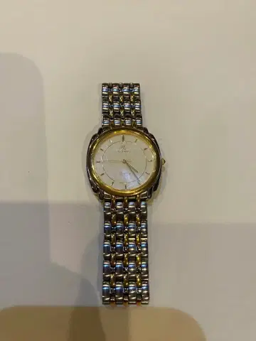 CYMA 실버 골드 아날로그 쿼츠 손목시계