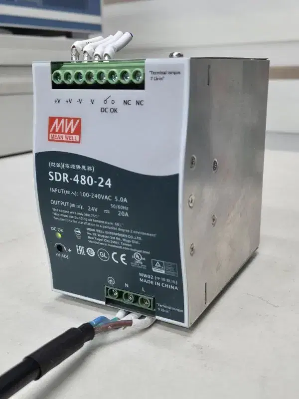 MW SDR-480-24 레일 스위칭 전원 공급장치