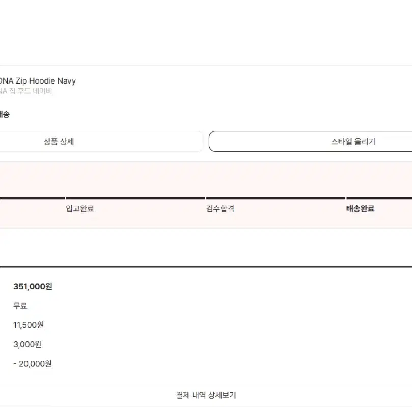 스투시 DNA 집 후드 네이비