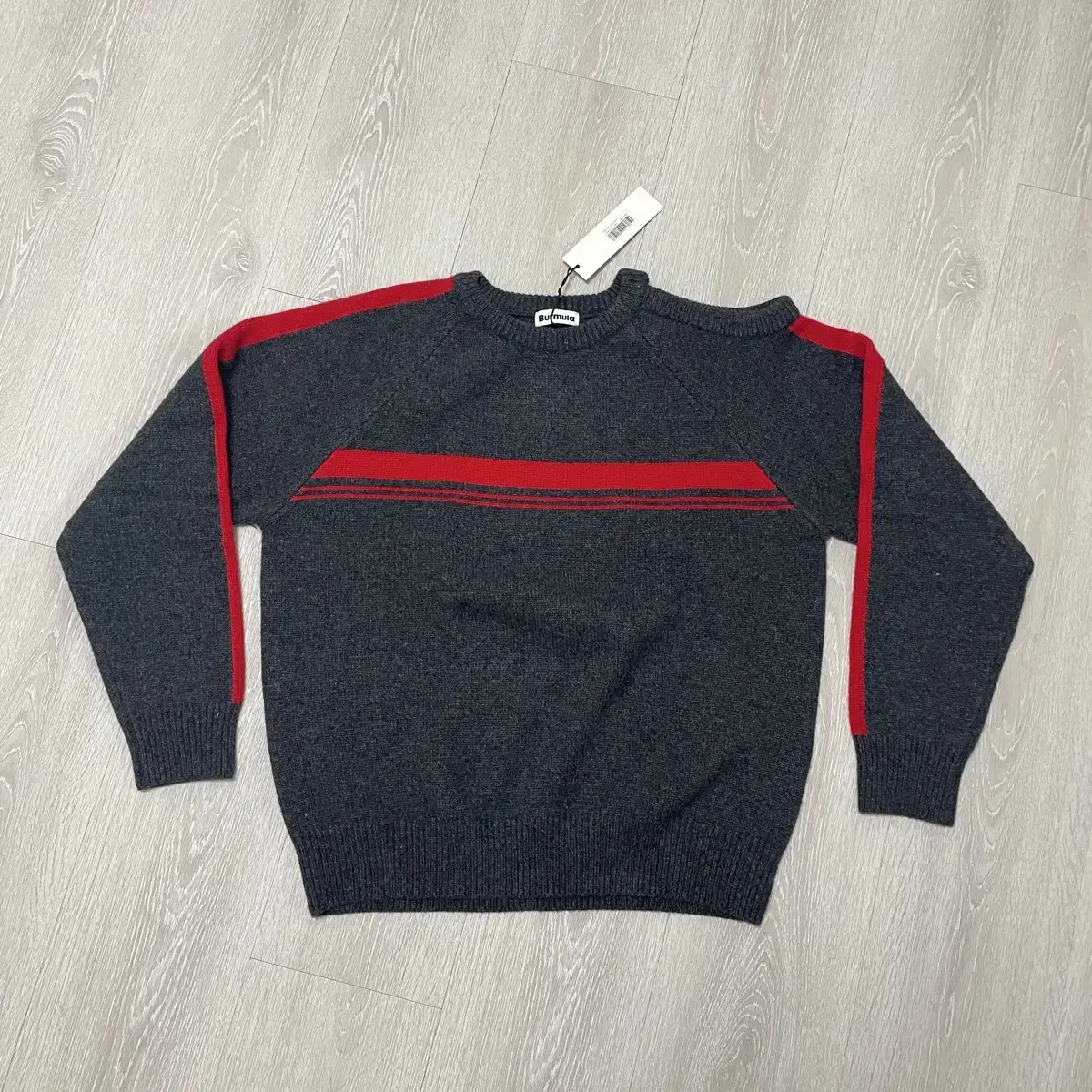 버뮬라 burmula ONE SHOULDER KNIT (CHARCOAL)