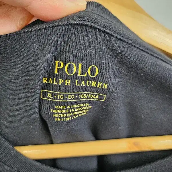 폴로  Ralph Lauren 블랙 반팔 티 공용 XL A556