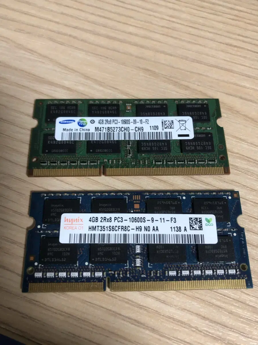 노트북 DDR3 4기가 2개