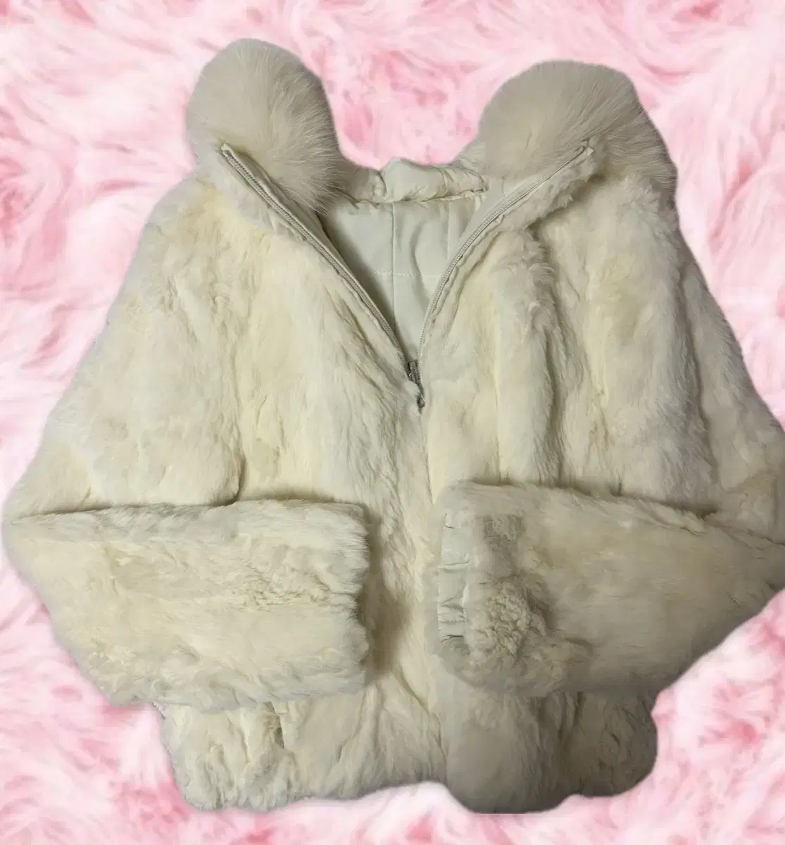 Vintage Rabbit Fur White Outer Jacket