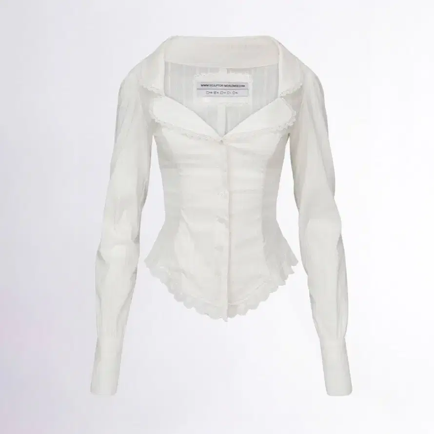 구해요) 스컬프터 Clover Leaf Neck Blouse Ivory