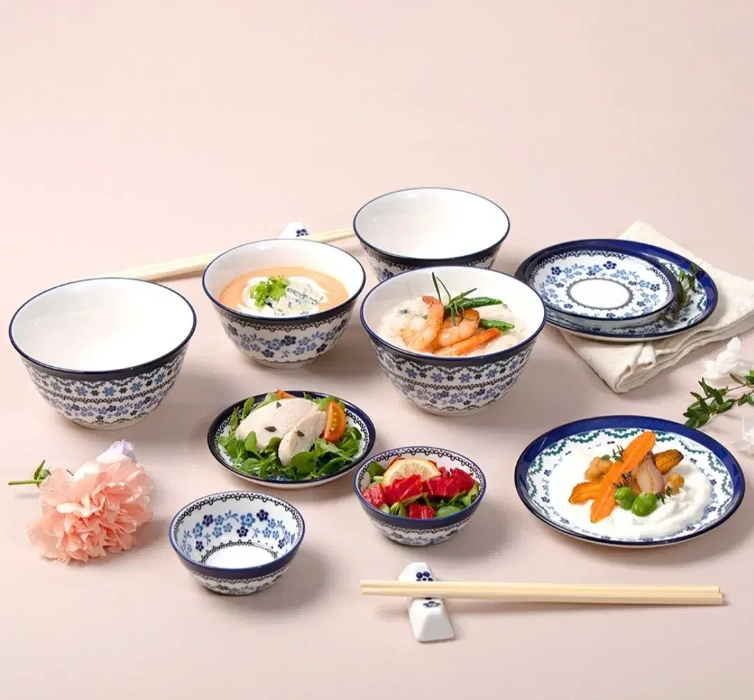 Royal Ford Wax Flower 2-person Dinner Set 14-piece plate and bowl set <새상품>