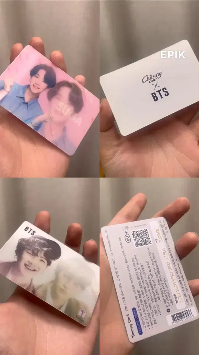 BTS suga min yoongi Chilsung Cider Photo Card T-money Transportation Card