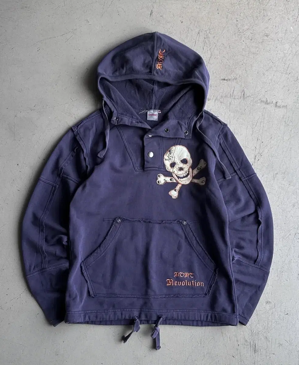 빈티지 해골 후드티 dohc skull hoody