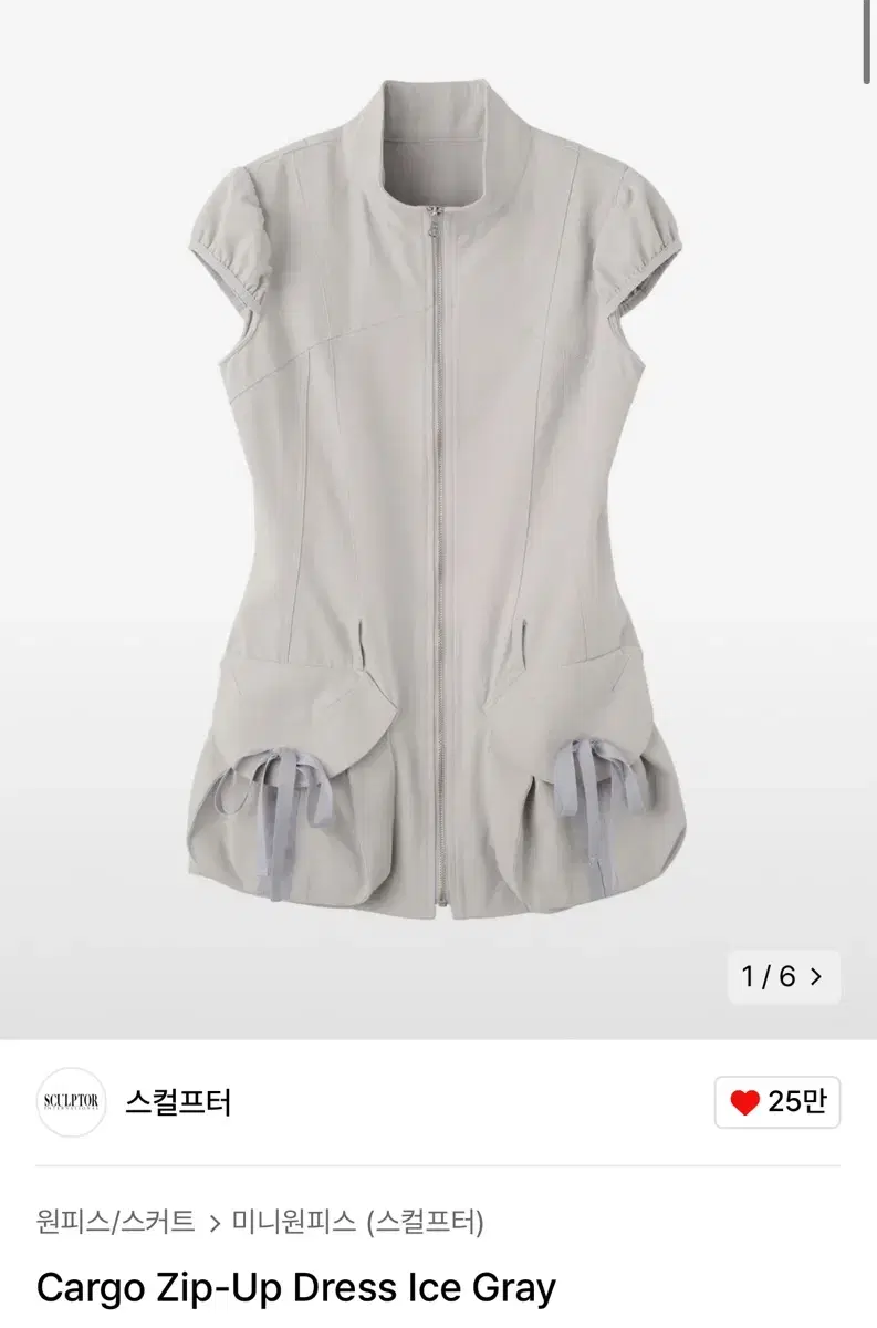 스컬프터 Cargo Zip-Up Dress Ice Gray