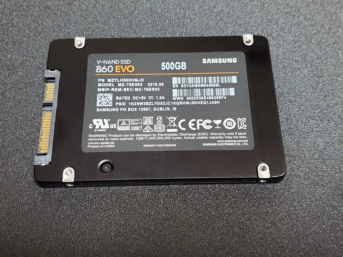 컴퓨터 저장장치 삼성 860 EVO 2.5인치 SSD 500GB