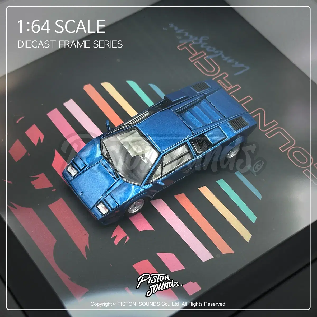 1:64스케일 다이캐스트 프레임 람보르기니 쿤타치 LP5000 QV 블루