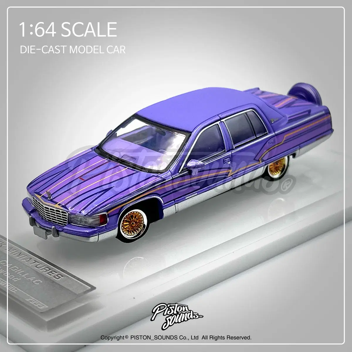 1:64스케일 다이캐스트 캐딜락 플릿우드 로우라이더 퍼플 lowrider