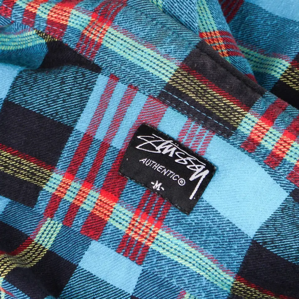 old STUSSY check print shirts 올드 스투시