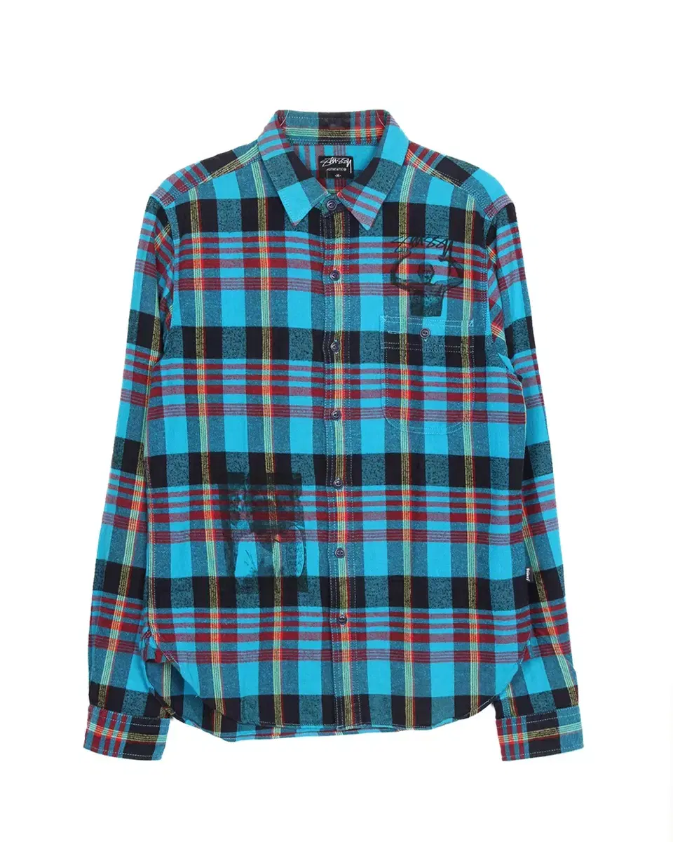 old STUSSY check print shirts 올드 스투시