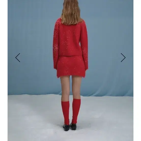 더바넷 Red Susie Alpaca Knit Mini Skirt