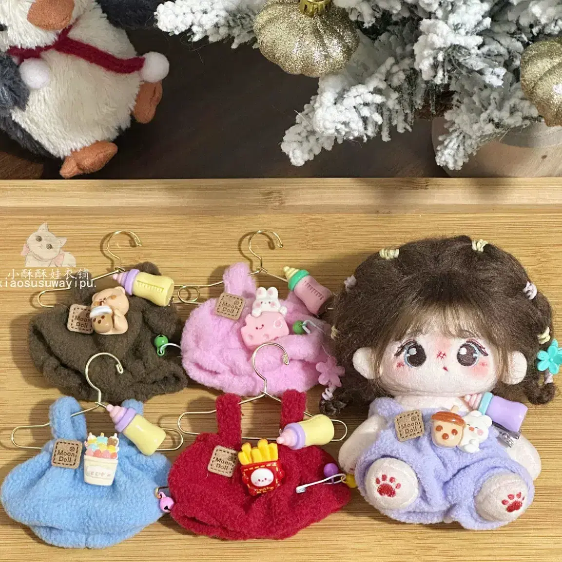 파츠 가득 멜빵 10cm 인형옷 솜인형옷 옷장