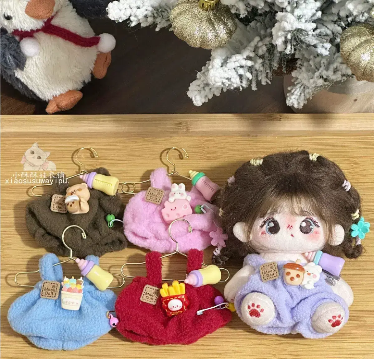 파츠 가득 멜빵 10cm 인형옷 솜인형옷 옷장