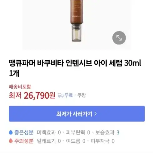 새상품 땡큐파머 바쿠비타 인텐시브 아이 세럼 30ml