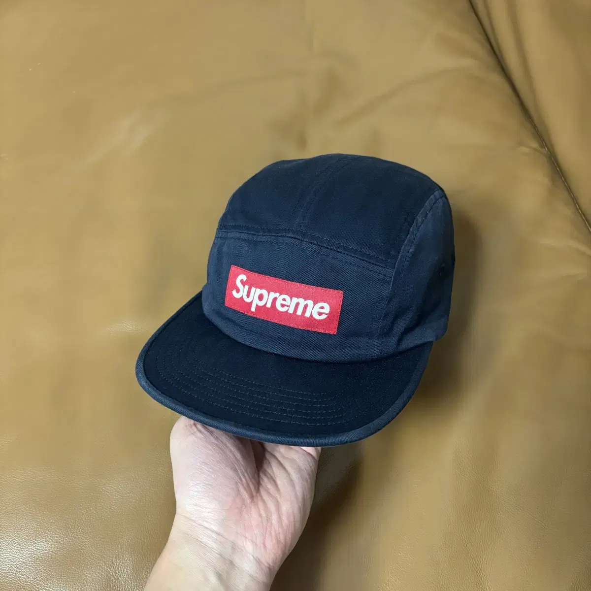 Supreme 슈프림 네이비 레드 박스로고 캠프캡 모자 (Navy)