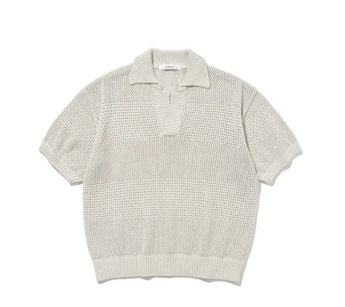 (L) Knitted cotton block kara Half-knit