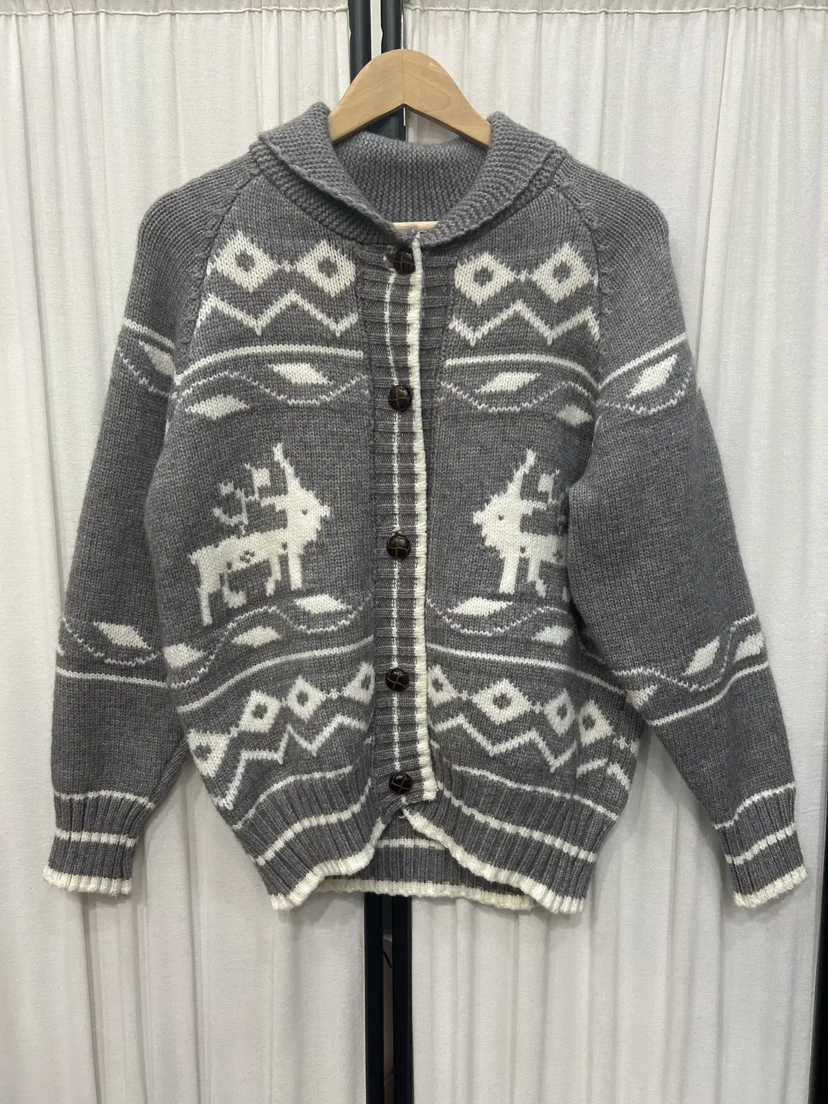 Women's shawl collar Nordic cardigan Free