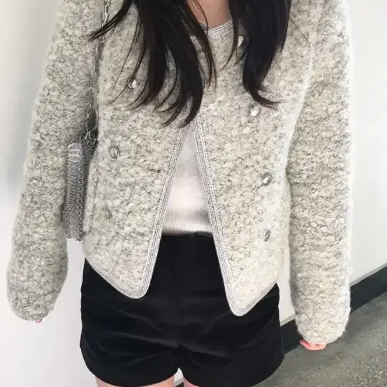 아워캐비넷 winter boucle tweed jacket