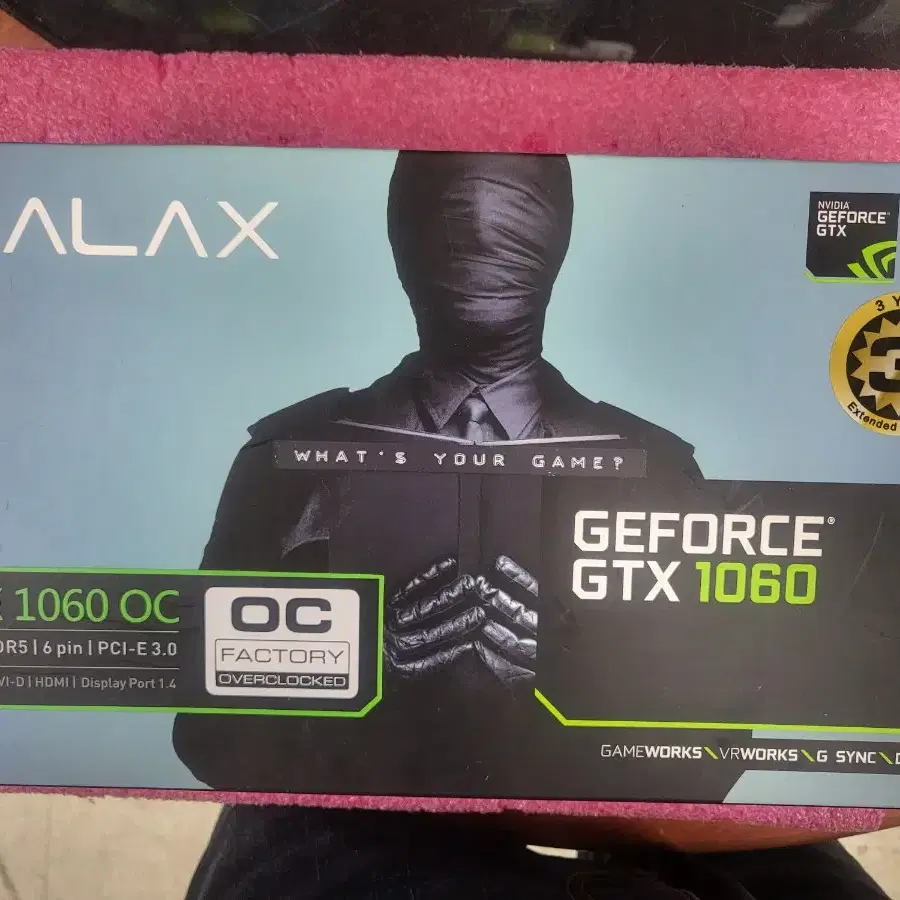 [갤럭시] GTX1060 OC D5 3GB  풀박스