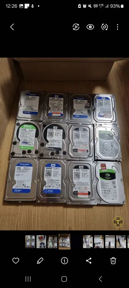 3.5 WD 블랙 그린 불루 HDD 2TB 1TB 500GB 팝니다.